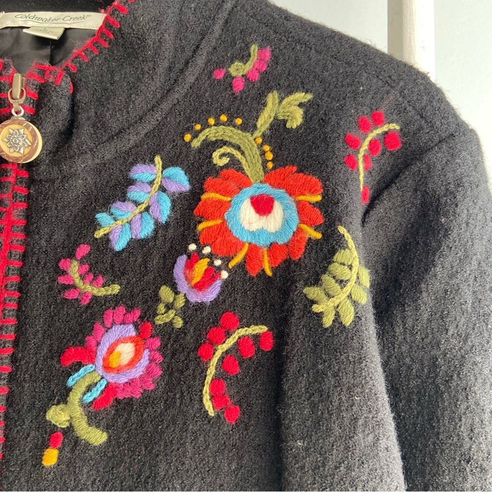Coldwater Creek Black Jacket with Vibrant Embroidery - Picture 4 of 9